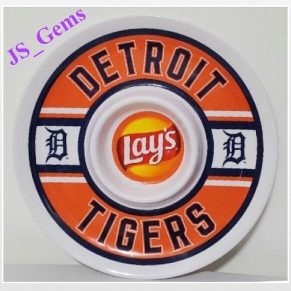 New Without Tags Detroit Tigers Baseball Chip Dip Platter Home - Picture 1 of 12